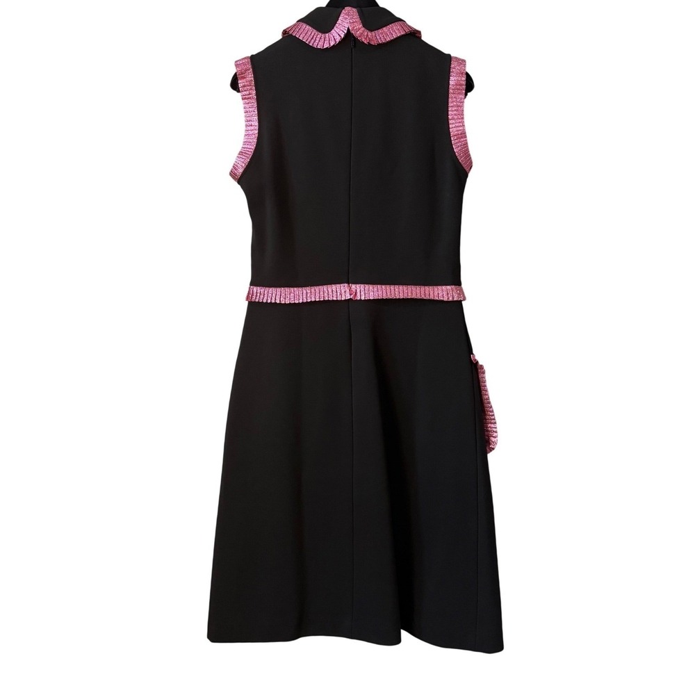 Gucci Metallic Pink Trim Sleeveless Dress | Crystal Buttons | Size S | NWT - Picture 3 of 11